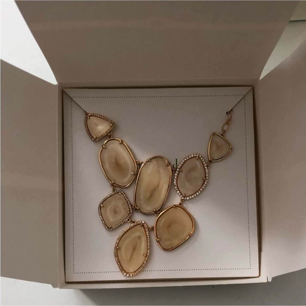 Stella & Dot Gold and Cream Statement Necklace